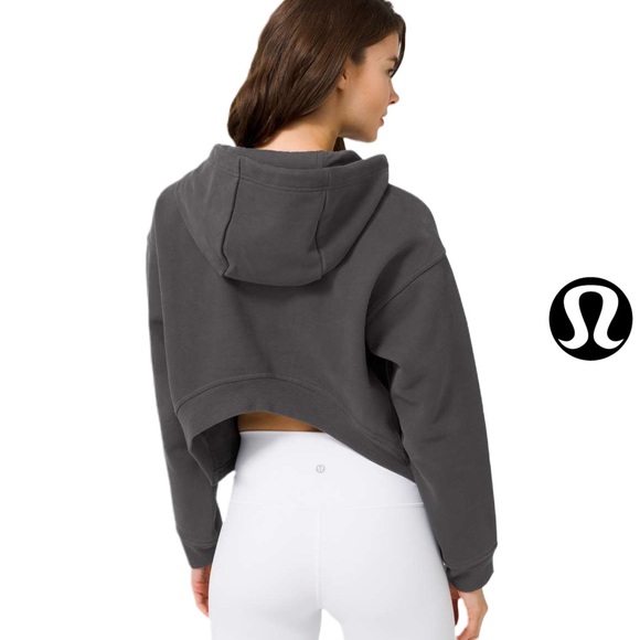lululemon athletica Tops - Lululemon Cool Crescent Hoodie Graphite Grey 6